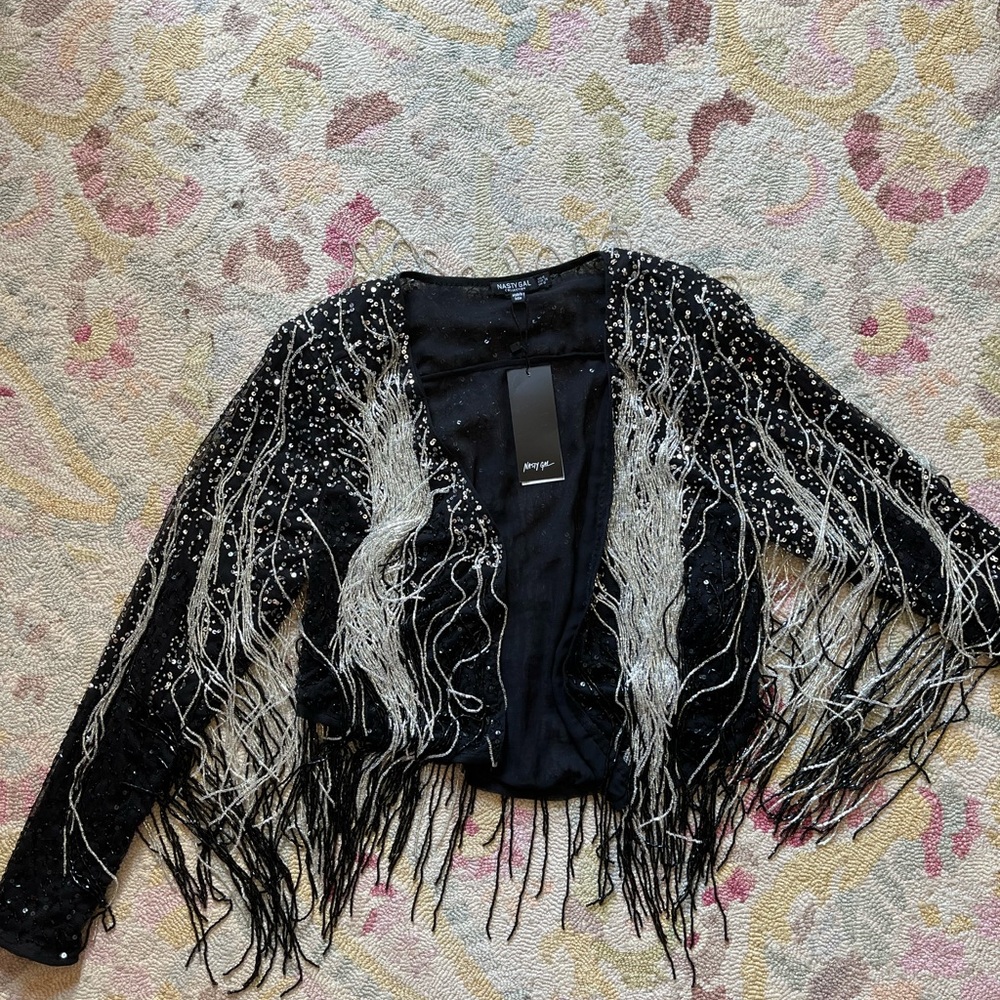 Beaded fringe jacket